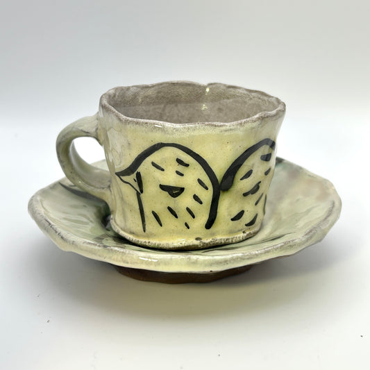 Maria Dondero Hand Pinched Espresso Cup & Saucer